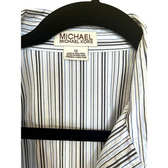 Michael Kors Preppy Long Sleeve Striped Button Down 12 - Picture 5 of 8